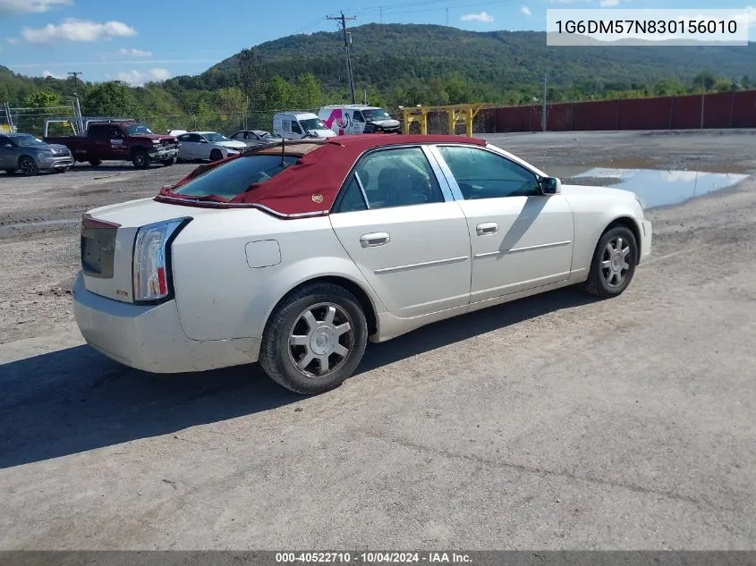 2003 Cadillac Cts Standard VIN: 1G6DM57N830156010 Lot: 40522710