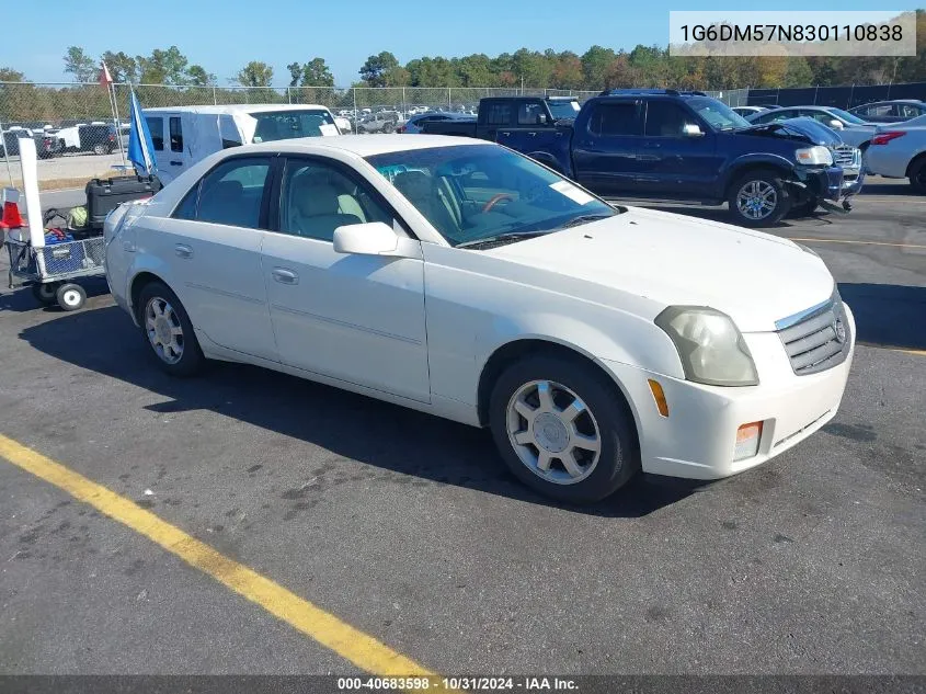 2003 Cadillac Cts Standard VIN: 1G6DM57N830110838 Lot: 40683598