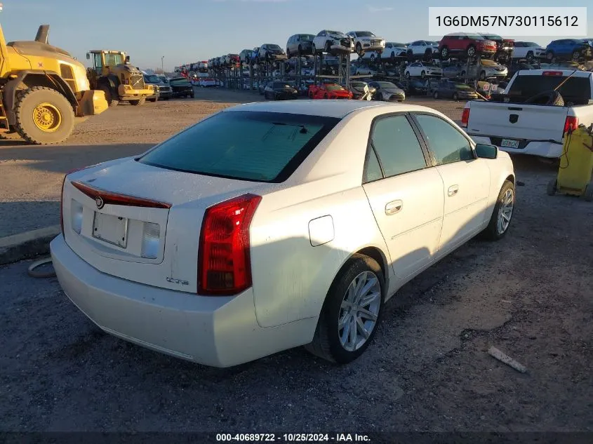 2003 Cadillac Cts VIN: 1G6DM57N730115612 Lot: 40689722