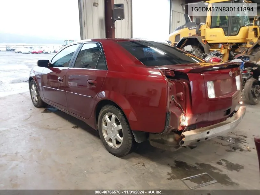 2003 Cadillac Cts Standard VIN: 1G6DM57N830141894 Lot: 40766570