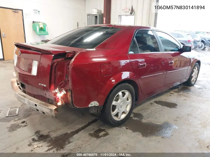 2003 Cadillac Cts Standard VIN: 1G6DM57N830141894 Lot: 40766570