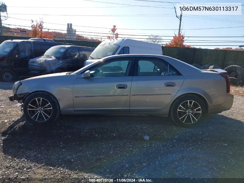 2003 Cadillac Cts Standard VIN: 1G6DM57N630113317 Lot: 40770136