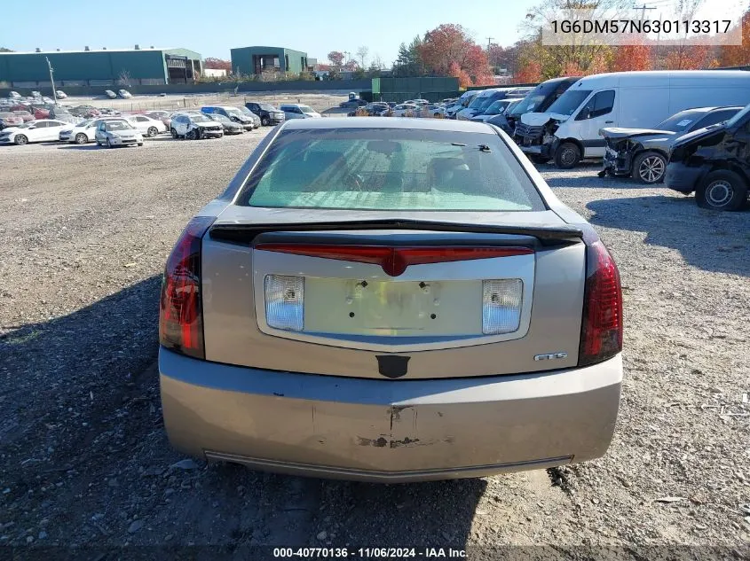 2003 Cadillac Cts Standard VIN: 1G6DM57N630113317 Lot: 40770136