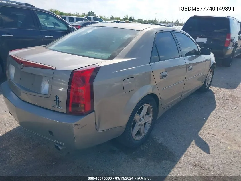 2004 Cadillac Cts Standard VIN: 1G6DM577740149391 Lot: 40375360