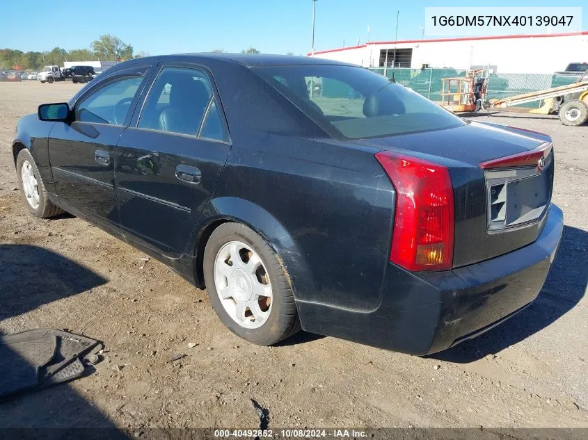 2004 Cadillac Cts VIN: 1G6DM57NX40139047 Lot: 40492852