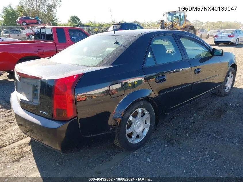 2004 Cadillac Cts VIN: 1G6DM57NX40139047 Lot: 40492852