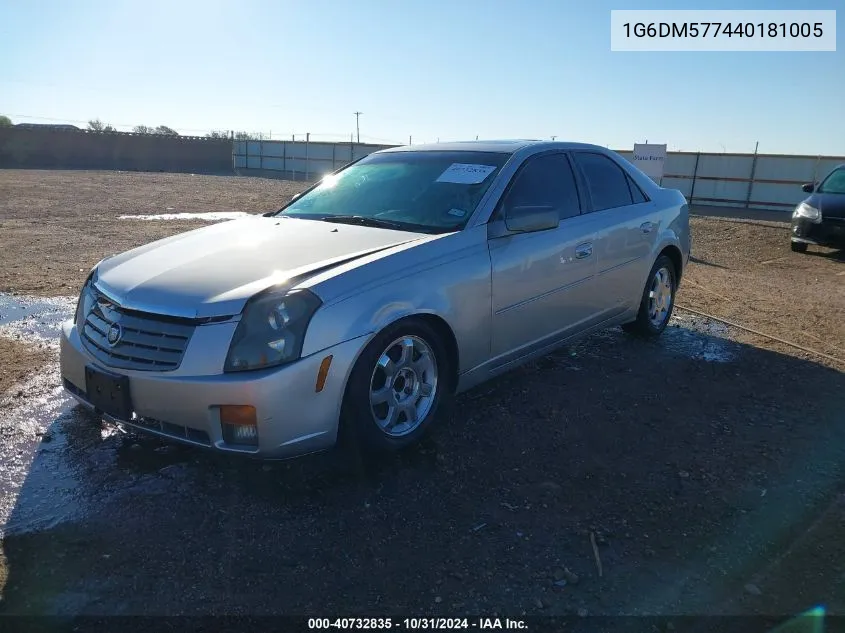 2004 Cadillac Cts Standard VIN: 1G6DM577440181005 Lot: 40732835