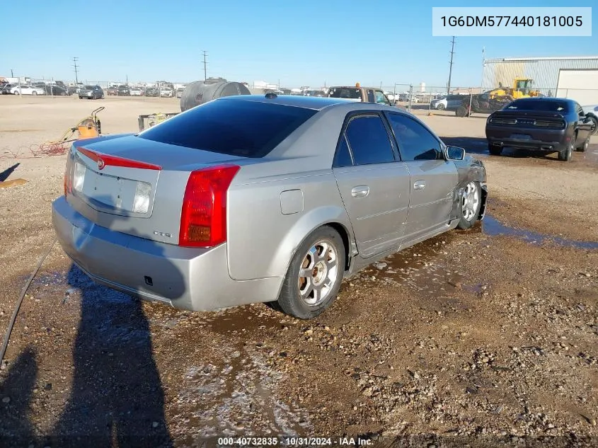 2004 Cadillac Cts Standard VIN: 1G6DM577440181005 Lot: 40732835