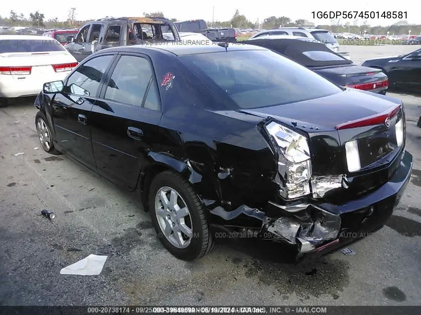 2005 Cadillac Cts Standard VIN: 1G6DP567450148581 Lot: 39649699