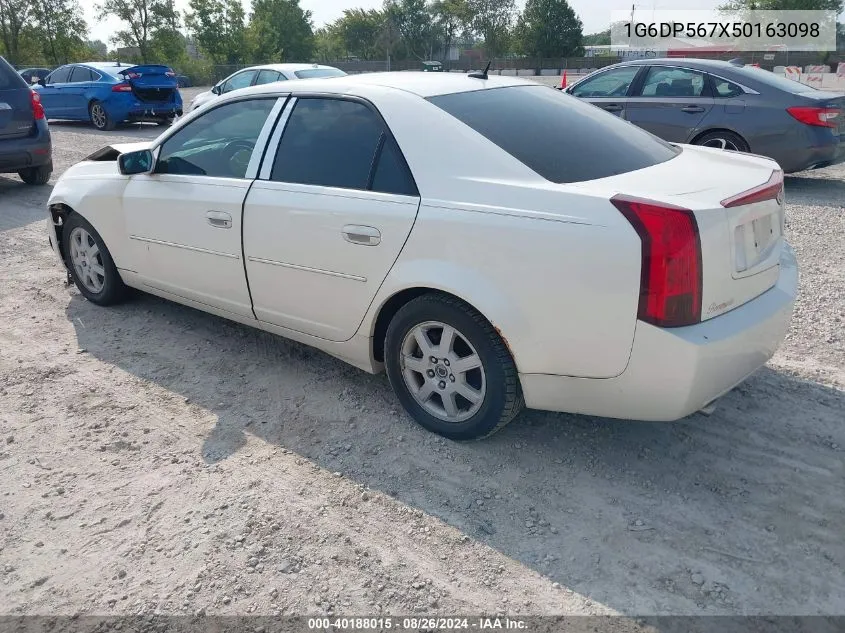 2005 Cadillac Cts Standard VIN: 1G6DP567X50163098 Lot: 40188015