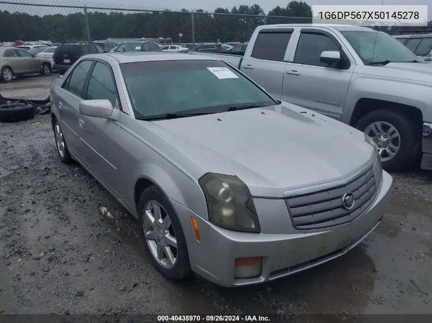 2005 Cadillac Cts Hi Feature V6 VIN: 1G6DP567X50145278 Lot: 40435970