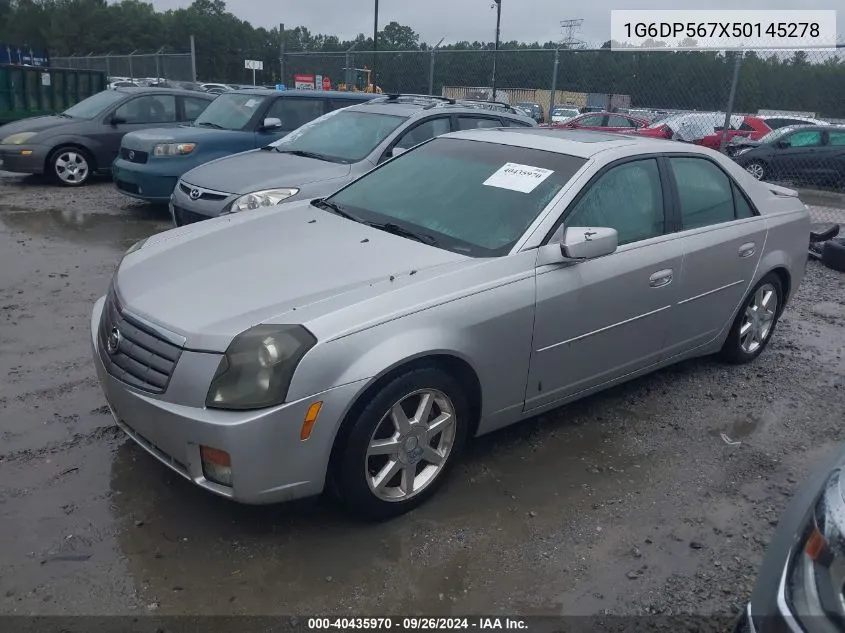 2005 Cadillac Cts Hi Feature V6 VIN: 1G6DP567X50145278 Lot: 40435970