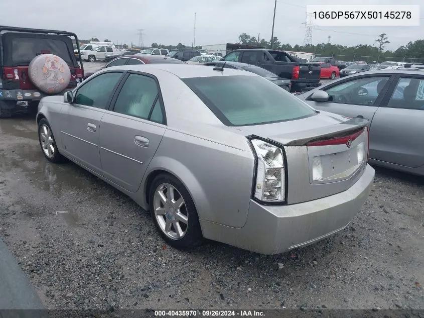 2005 Cadillac Cts Hi Feature V6 VIN: 1G6DP567X50145278 Lot: 40435970