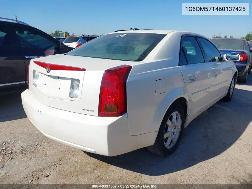 2006 Cadillac Cts Standard VIN: 1G6DM57T460137425 Lot: 40397567