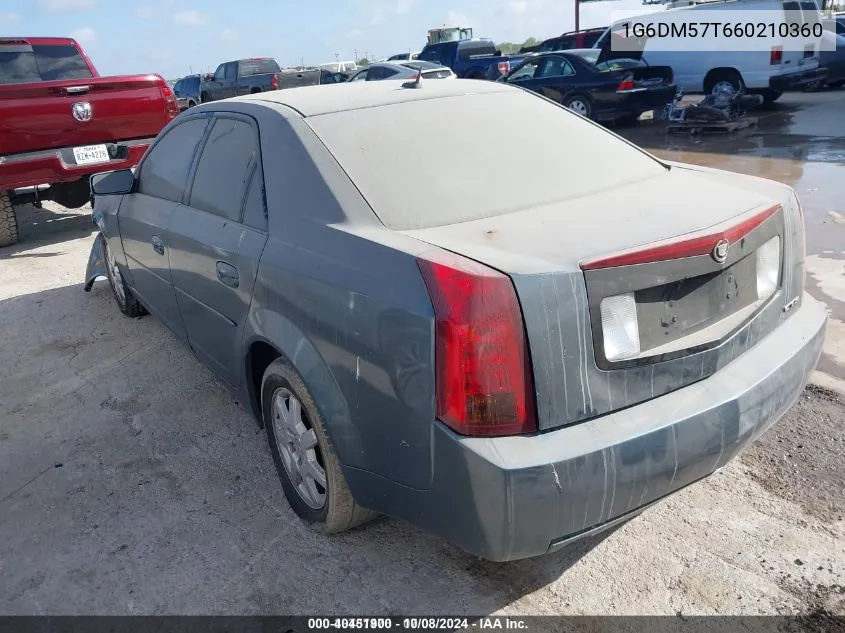 2006 Cadillac Cts Standard VIN: 1G6DM57T660210360 Lot: 40451900