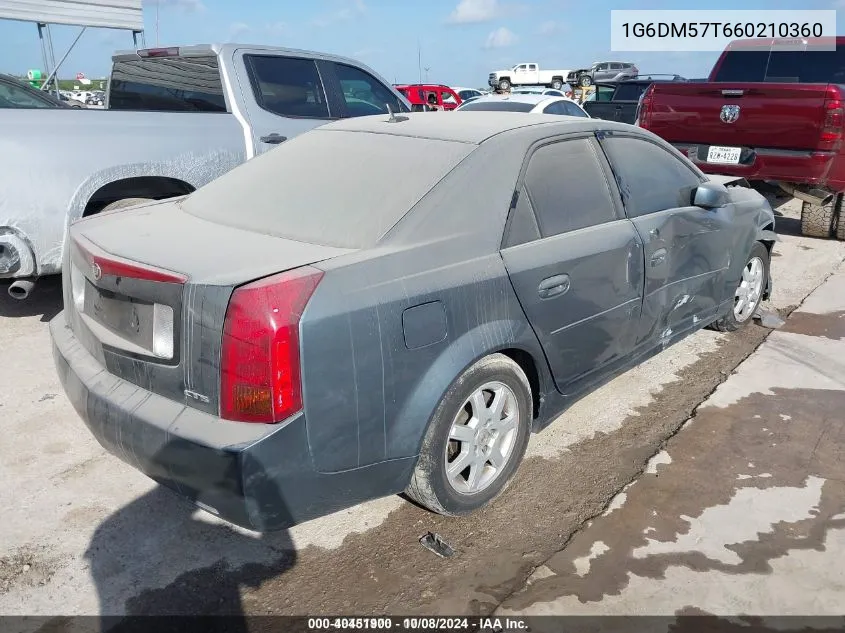 2006 Cadillac Cts Standard VIN: 1G6DM57T660210360 Lot: 40451900