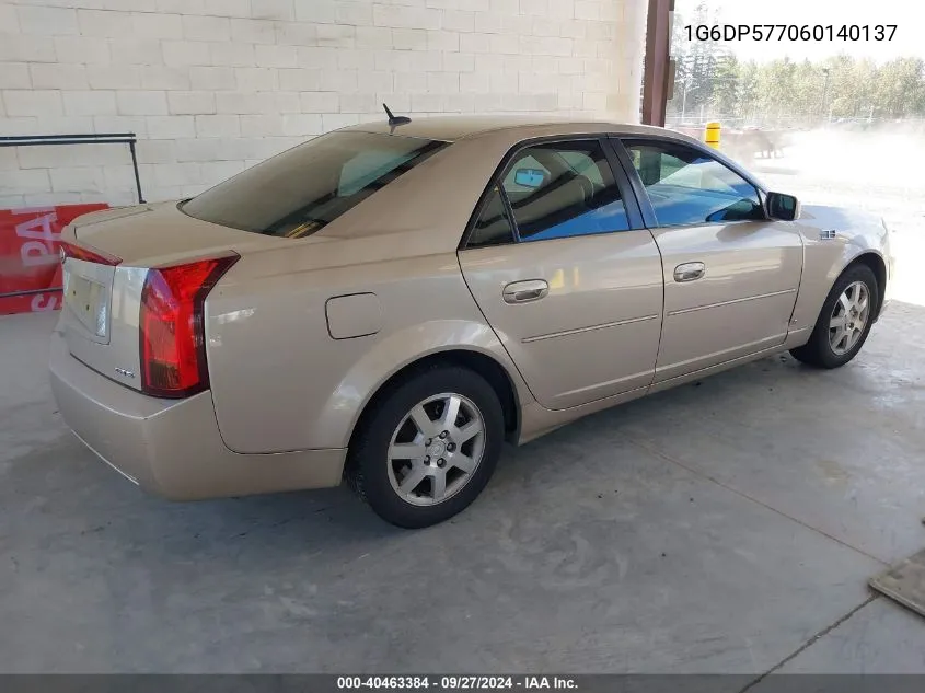 2006 Cadillac Cts Standard VIN: 1G6DP577060140137 Lot: 40463384