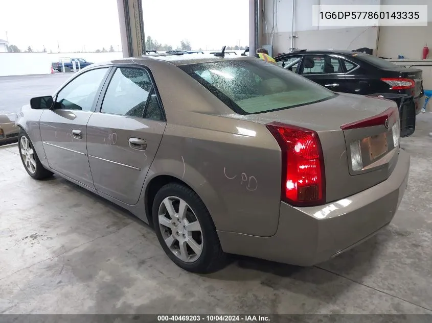 2006 Cadillac Cts Standard VIN: 1G6DP577860143335 Lot: 40469203