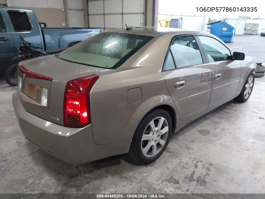 2006 Cadillac Cts Standard VIN: 1G6DP577860143335 Lot: 40469203