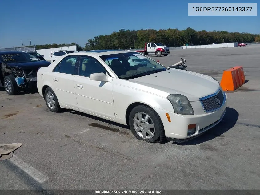 2006 Cadillac Cts Standard VIN: 1G6DP577260143377 Lot: 40481562