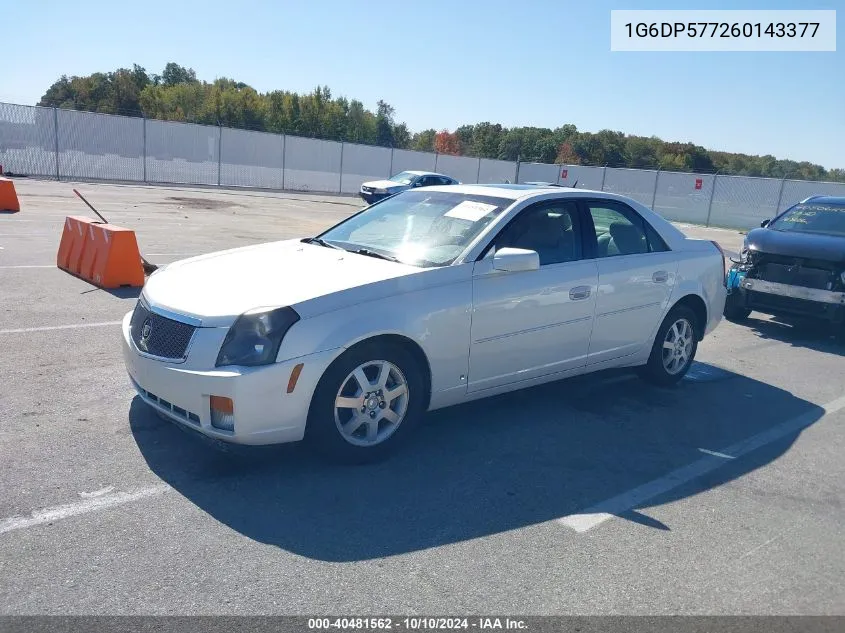 2006 Cadillac Cts Standard VIN: 1G6DP577260143377 Lot: 40481562