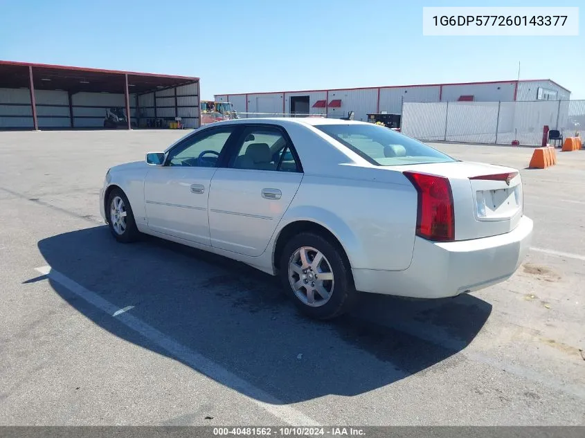 2006 Cadillac Cts Standard VIN: 1G6DP577260143377 Lot: 40481562