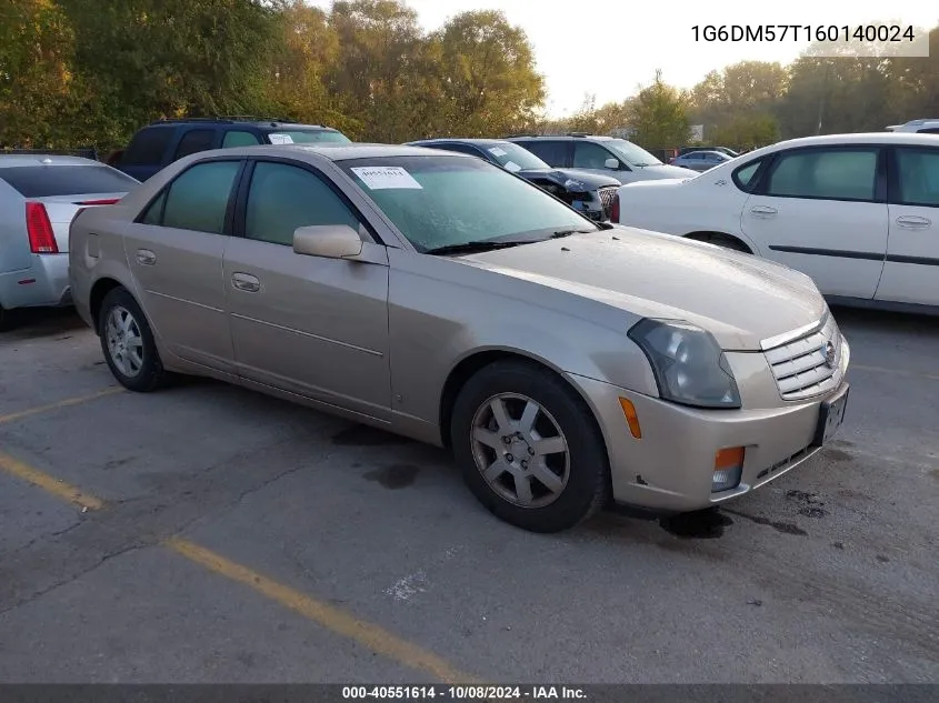 2006 Cadillac Cts Standard VIN: 1G6DM57T160140024 Lot: 40551614