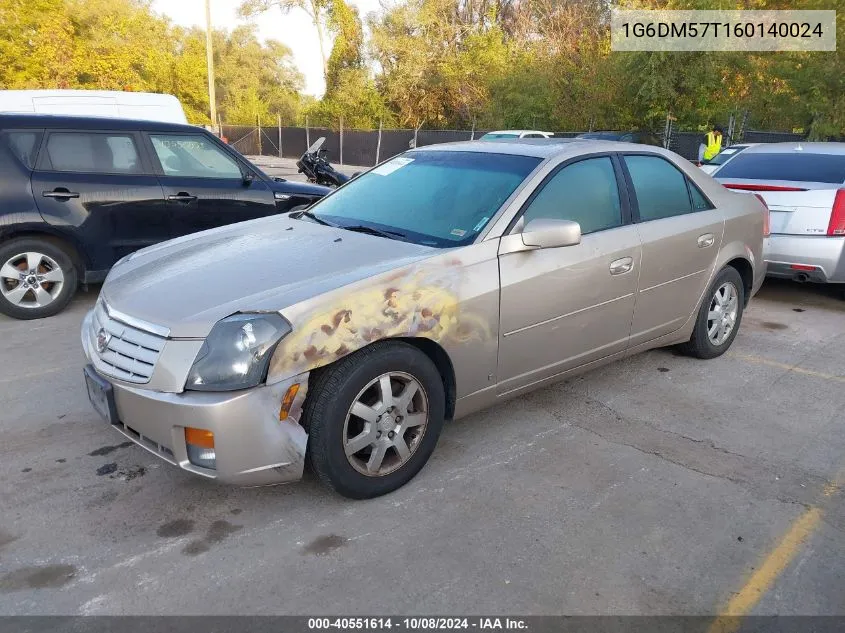 2006 Cadillac Cts Standard VIN: 1G6DM57T160140024 Lot: 40551614