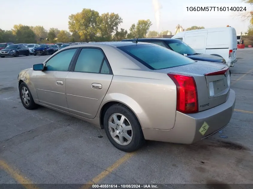 2006 Cadillac Cts Standard VIN: 1G6DM57T160140024 Lot: 40551614