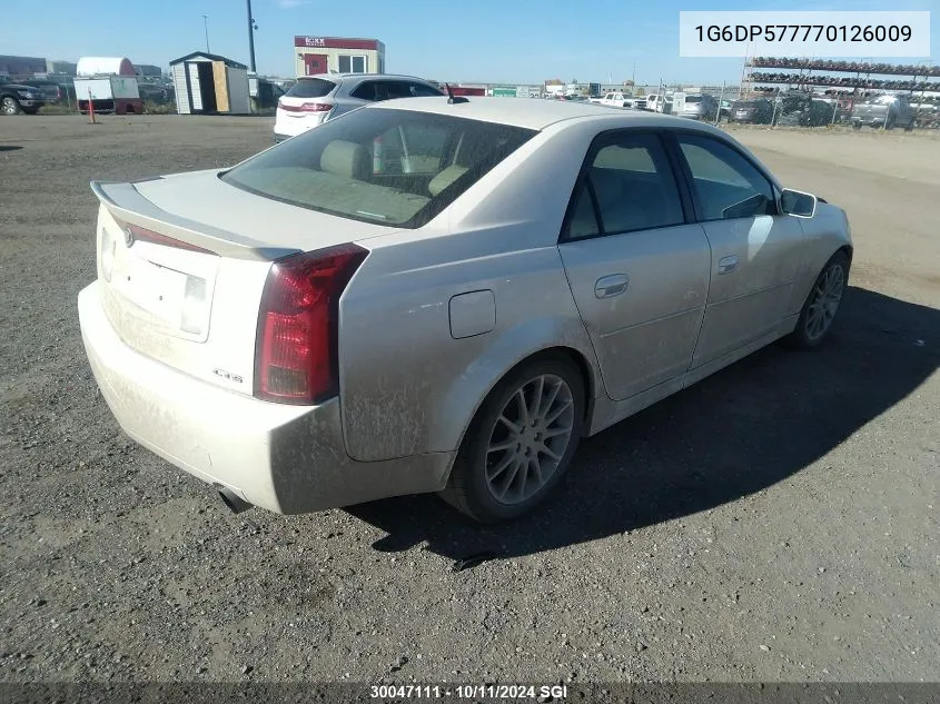 2007 Cadillac Cts Hi Feature V6 VIN: 1G6DP577770126009 Lot: 30047111