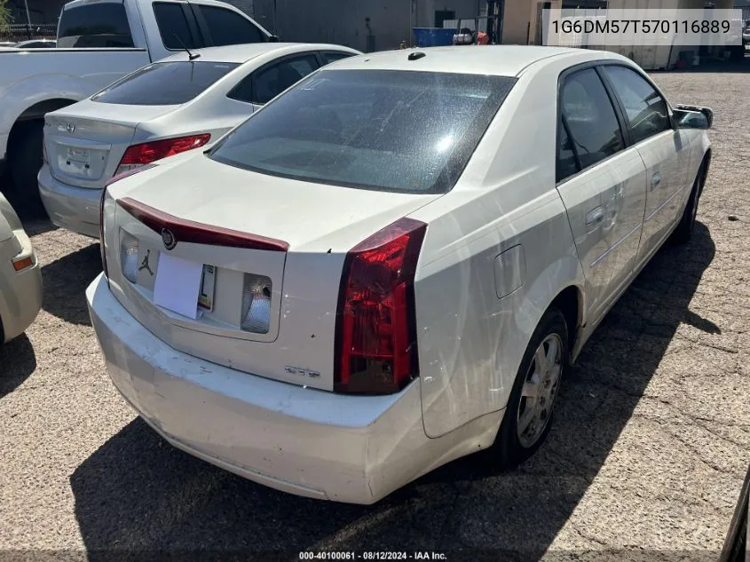 2007 Cadillac Cts Standard VIN: 1G6DM57T570116889 Lot: 40100061