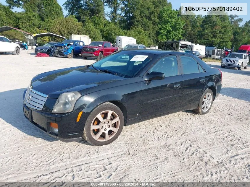 2007 Cadillac Cts Standard VIN: 1G6DP577570189402 Lot: 40179960