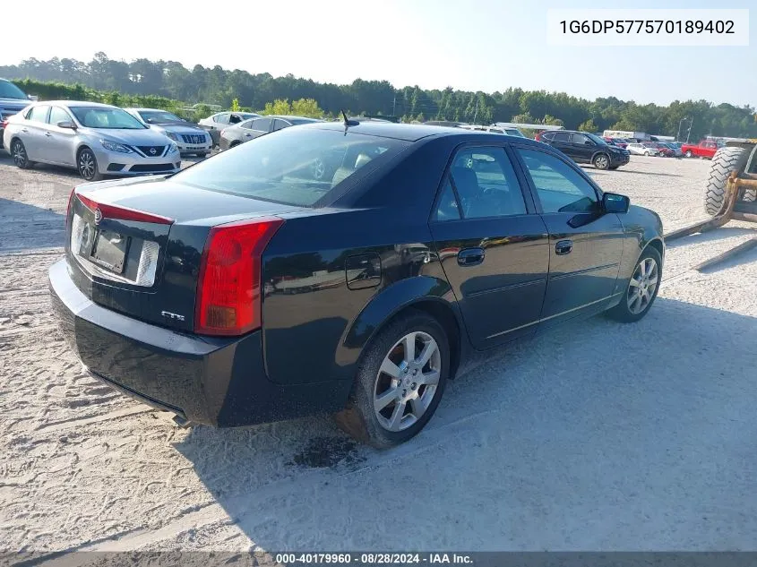 2007 Cadillac Cts Standard VIN: 1G6DP577570189402 Lot: 40179960