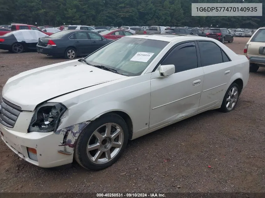 2007 Cadillac Cts Standard VIN: 1G6DP577470140935 Lot: 40250531