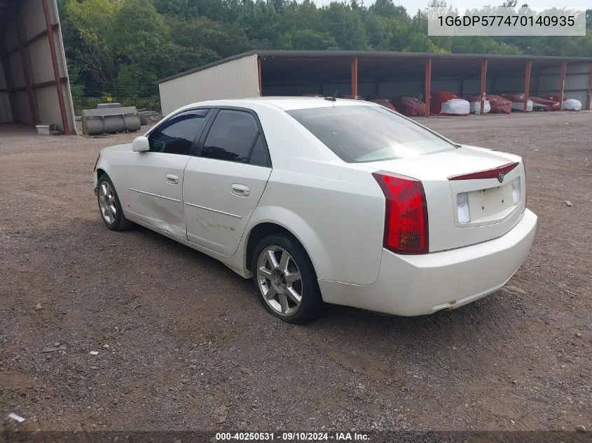 2007 Cadillac Cts Standard VIN: 1G6DP577470140935 Lot: 40250531