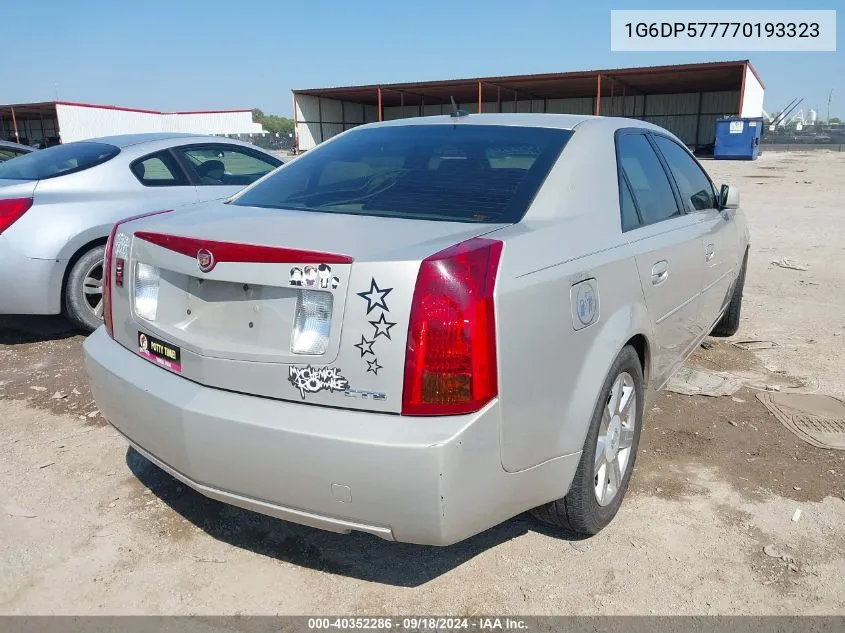 2007 Cadillac Cts Standard VIN: 1G6DP577770193323 Lot: 40352286