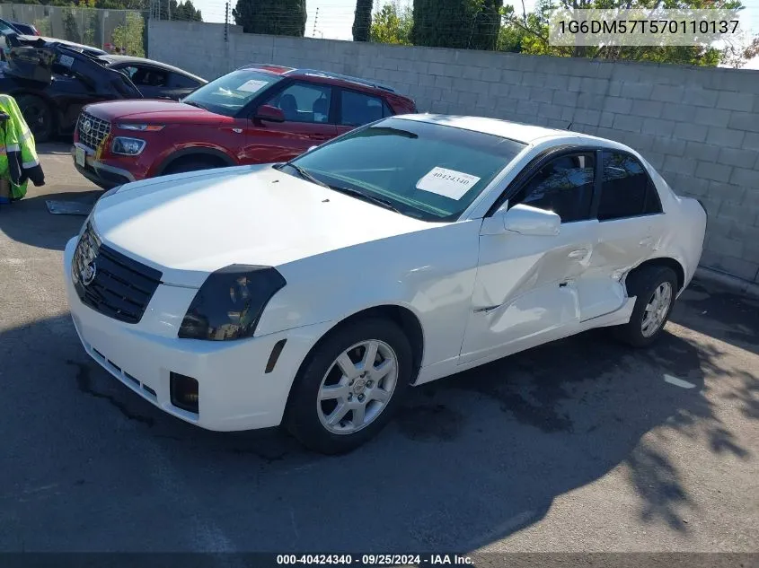 2007 Cadillac Cts Standard VIN: 1G6DM57T570110137 Lot: 40424340