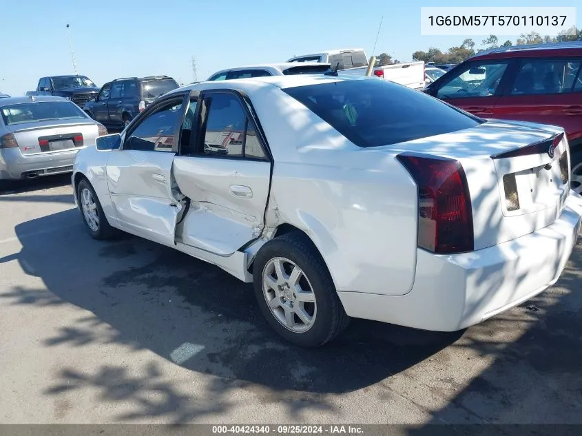 2007 Cadillac Cts Standard VIN: 1G6DM57T570110137 Lot: 40424340