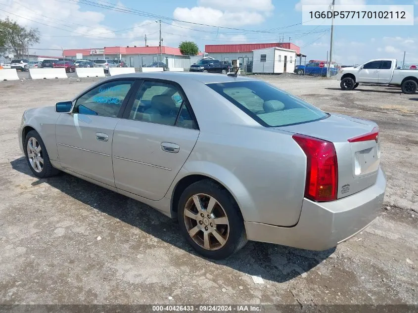 2007 Cadillac Cts Standard VIN: 1G6DP577170102112 Lot: 40426433