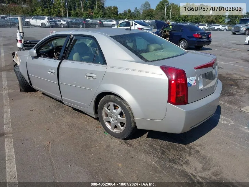 2007 Cadillac Cts Hi Feature V6 VIN: 1G6DP577070103803 Lot: 40529064