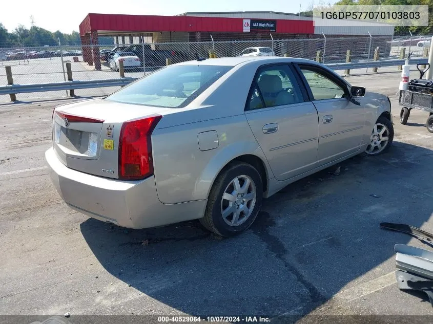 2007 Cadillac Cts Hi Feature V6 VIN: 1G6DP577070103803 Lot: 40529064