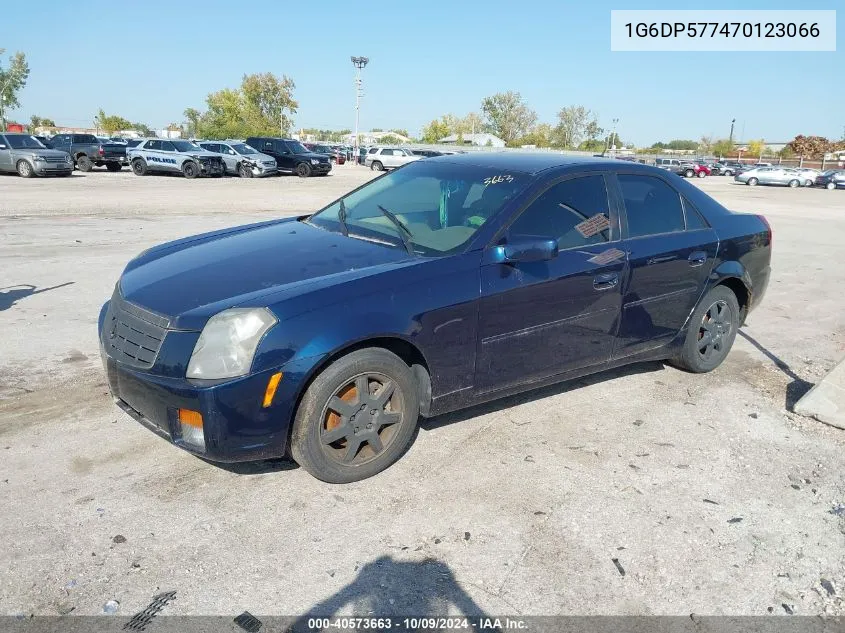 2007 Cadillac Cts Standard VIN: 1G6DP577470123066 Lot: 40573663