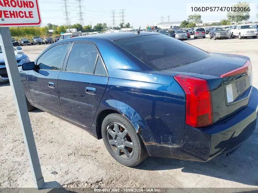 2007 Cadillac Cts Standard VIN: 1G6DP577470123066 Lot: 40573663