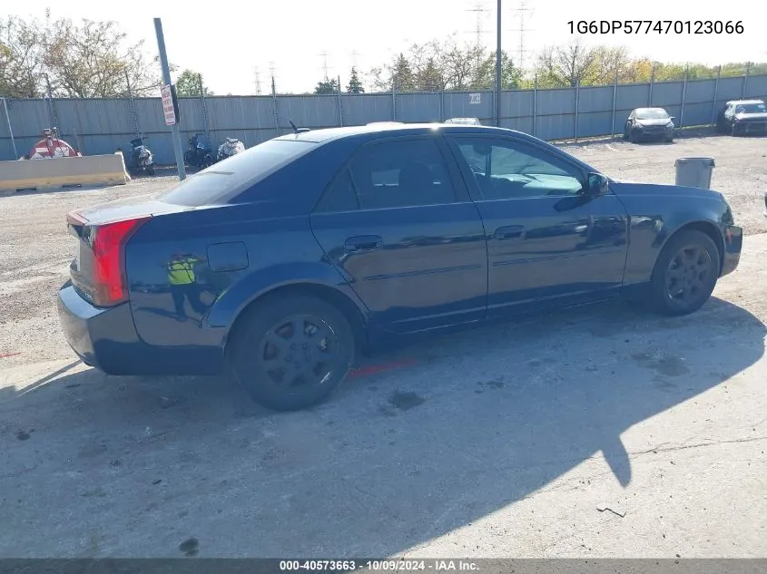 2007 Cadillac Cts Standard VIN: 1G6DP577470123066 Lot: 40573663