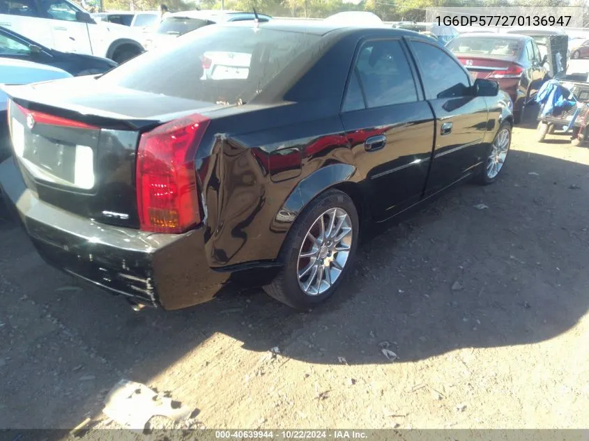 1G6DP577270136947 2007 Cadillac Cts Standard