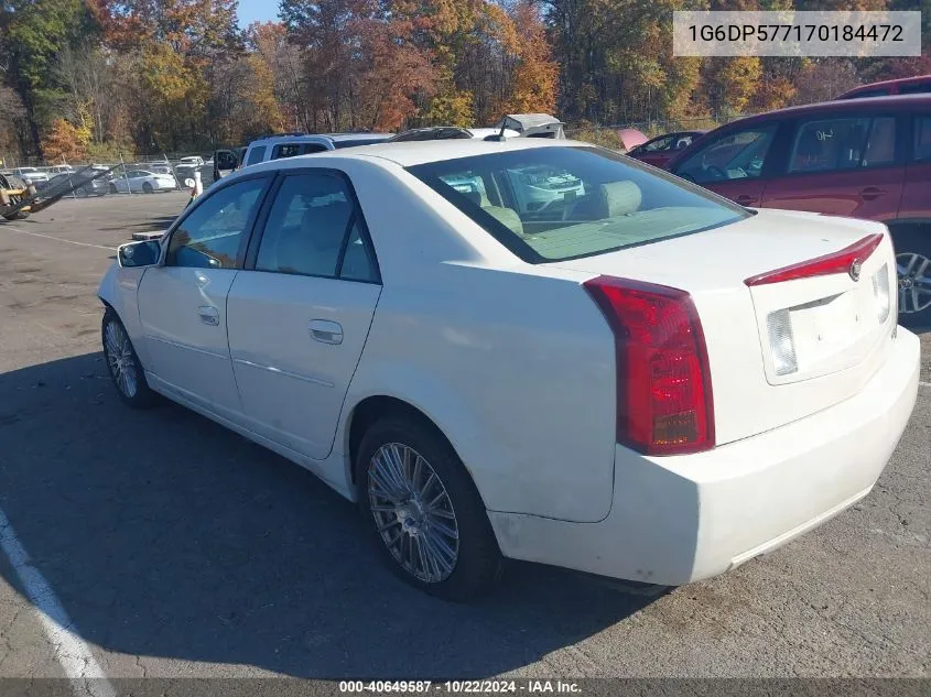 2007 Cadillac Cts Standard VIN: 1G6DP577170184472 Lot: 40649587