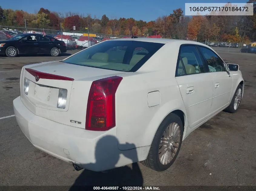 2007 Cadillac Cts Standard VIN: 1G6DP577170184472 Lot: 40649587