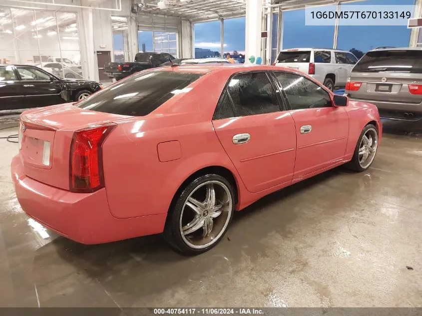 2007 Cadillac Cts Standard VIN: 1G6DM57T670133149 Lot: 40754117