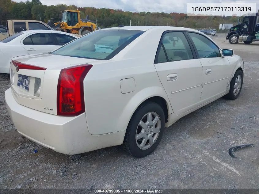 2007 Cadillac Cts Standard VIN: 1G6DP577170113319 Lot: 40799005