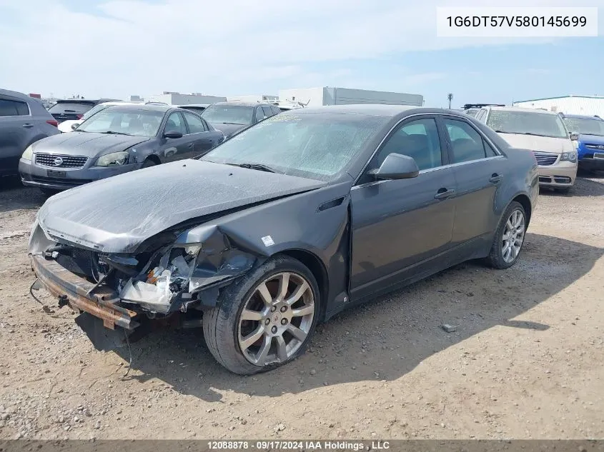 2008 Cadillac Cts VIN: 1G6DT57V580145699 Lot: 12088878